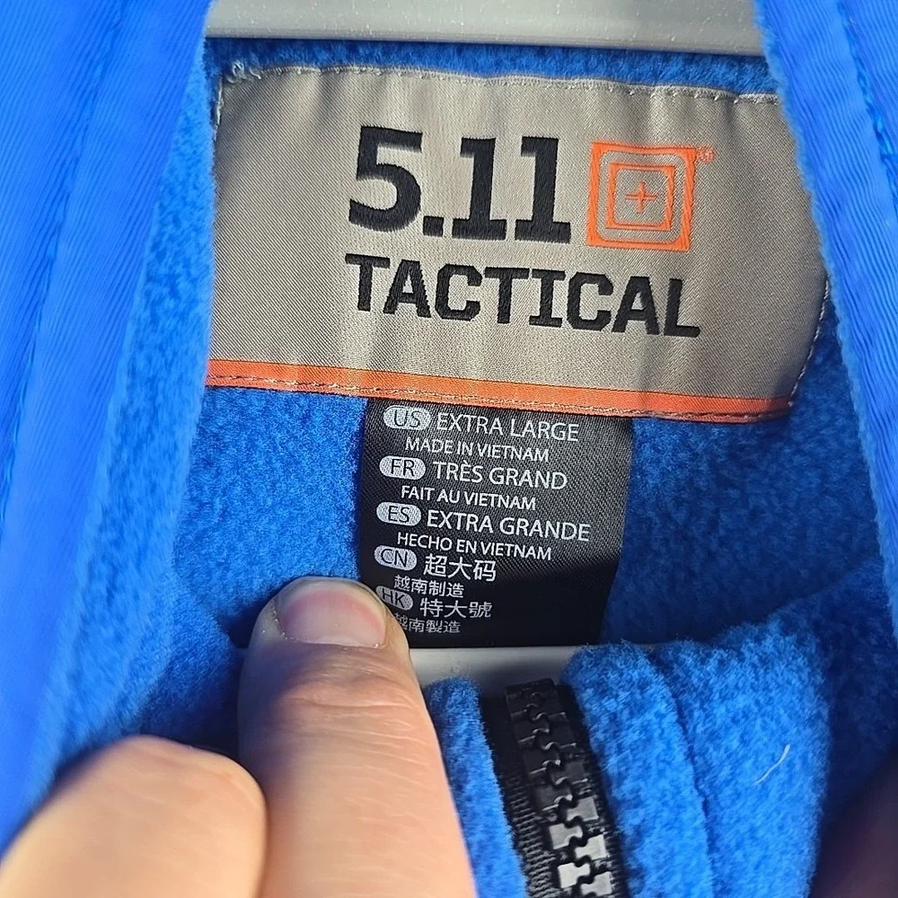 5.11 Tactical Series‎ Jacket Mens XL Cobalt Blue Fleece Full Zip Up Coat Flaw